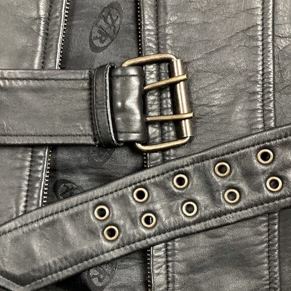Z1R Women’s Motorcycle Leather Belted Jacket Full Zip Size 14 - Picture 6 of 12